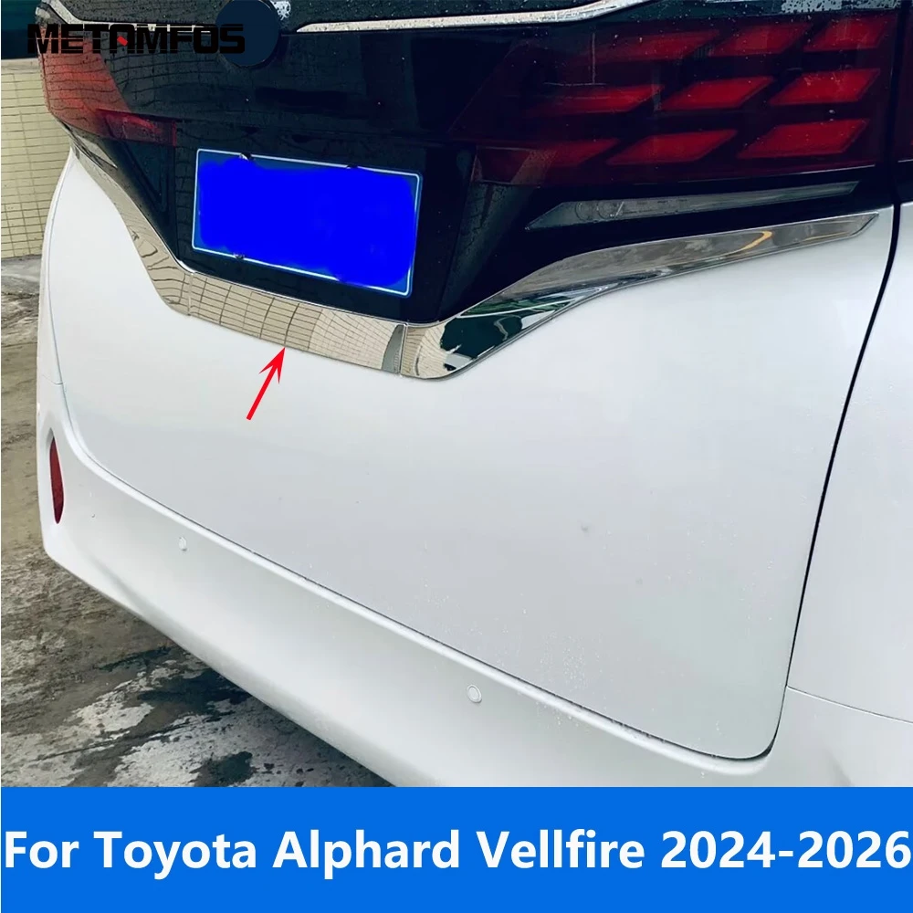 

Для Toyota Alphard Vellfire 2024 2025 2026 хромированный задний фонарь, задний номерной знак, полоса номерного знака, накладка, наклейка, аксессуары