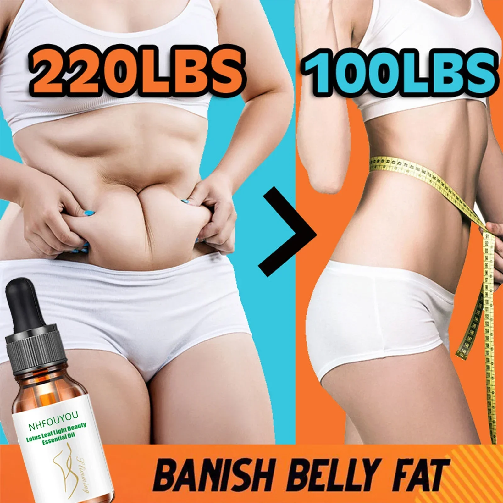 Essential weight loss oils for body sculpting, weight loss and massage toning, firming abdomen, thighs and calves 666