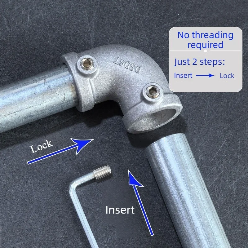 Suitable for 20/25/32mm OD Pipe Fitting Connector Aluminum Alloy Circular Frame Fasteners DIY Corner Circular Pipe Connector