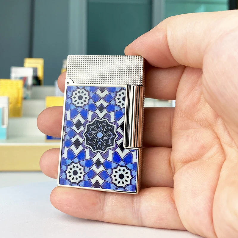 

New commemorative edition single and double flame luxury lighter Ping Sound natural paint cigarette smoking butane lighter 19032