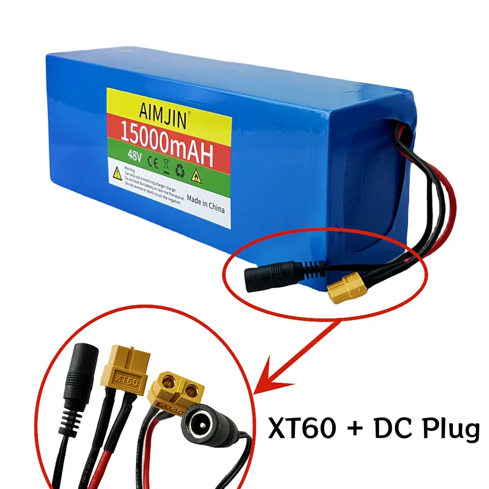 Batería de iones de litio 13S4P de 48V, 18650 mAh, BMS integrado para patinete eléctrico, batería de repuesto para bicicleta, 15000