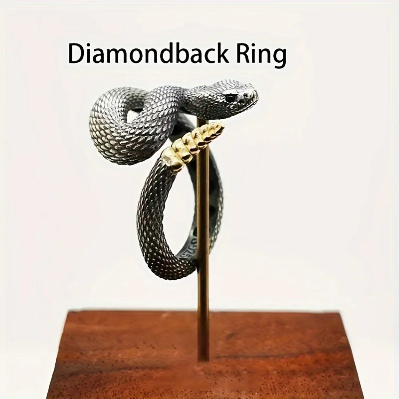 New Fashionable And Exquisite Niche Personalized Rattlesnake Open Ring For Trendy Men And Women Versatile Jewelry Wholesale