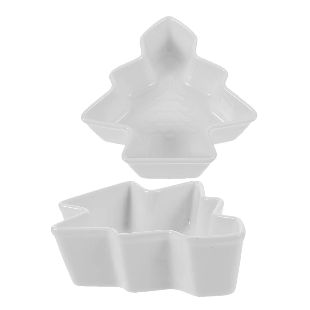 

2 Pcs Snacks Appetizer Plates Fruit Party Cute Serving Dishes Bowl Platter Ceramic