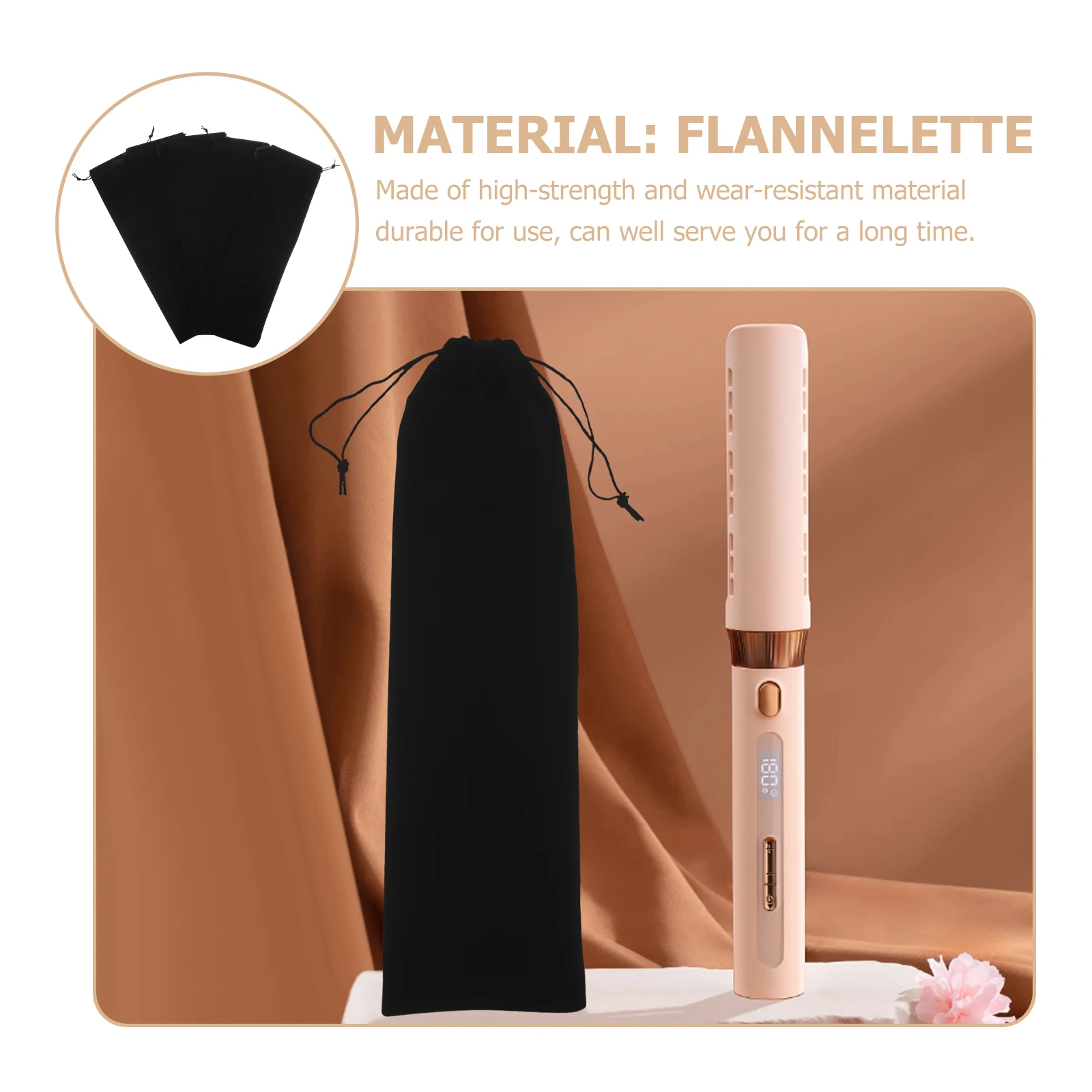 

5pcs Curling Iron Storage Bag Flannel Travel Organizer Tools Holder Wand Portable Hair Care Styling Practical Durable High