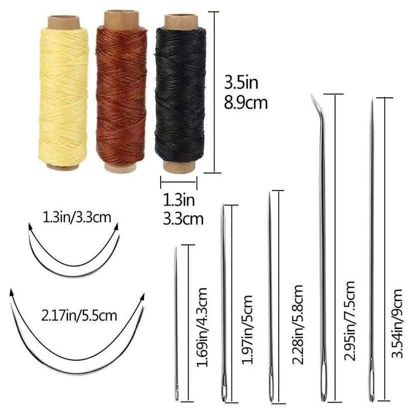 Рабочие инструменты и принадлежности для кожи ABQR с ящиком для инструментов идеально подходят для шитья, штамповки, резки, шитья кожи
