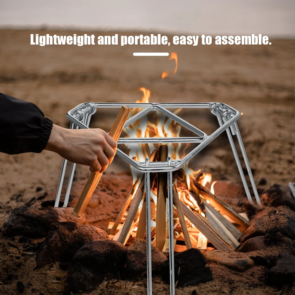 

Stainless Steel Campfire Rack Grill Grate Tripod Stand Fireplace Cooking