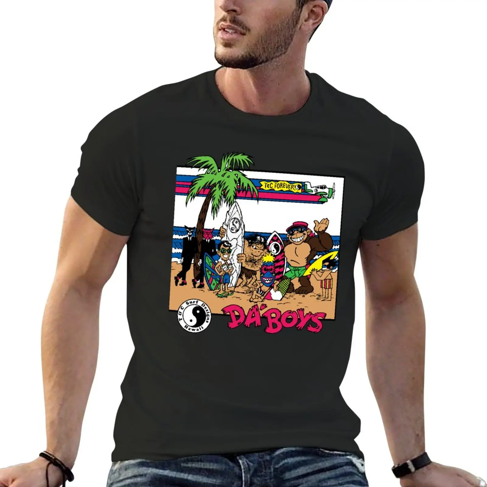 

New T&C HAWAII DA BOYS TOWN AND COUNTRY SURF DESIGNS APE SURFING JOE COOL TIKI SURFERS PRIMAL URGES T-Shirt