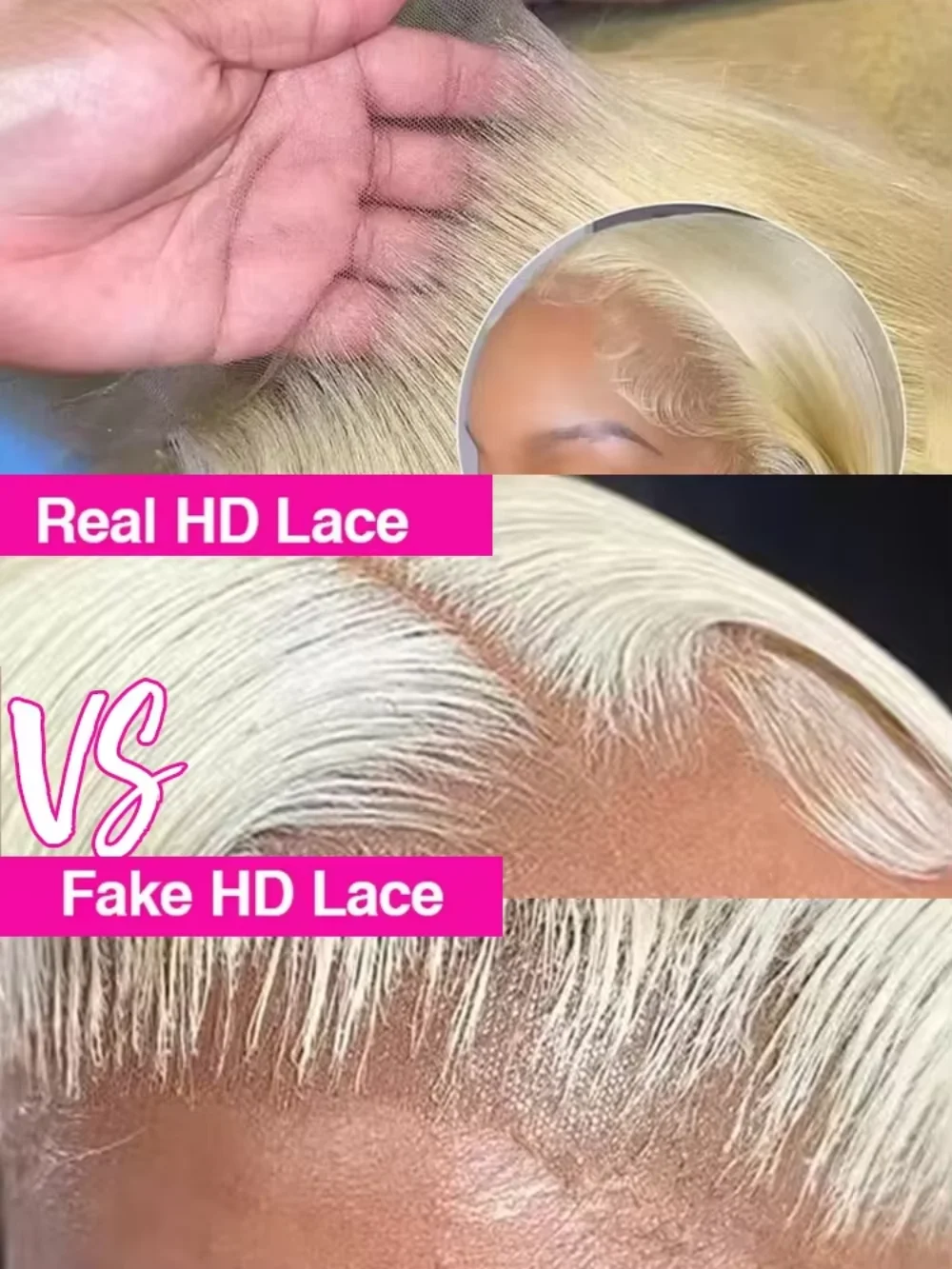 Peruca de Cabelo Humano 46 Polegadas Liso 613 Loiro Mel com Renda HD 13x4 e 13x6, Densidade 220