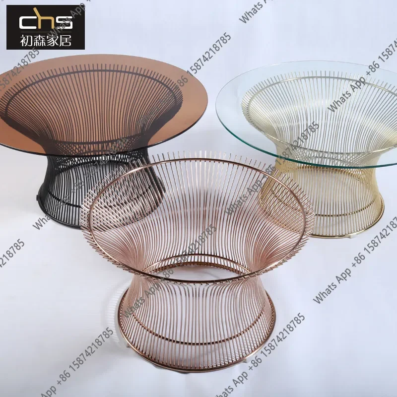 

X25 High-end Designer Coffee Table Stainless Steel Glass Casual Round Table Light Luxury