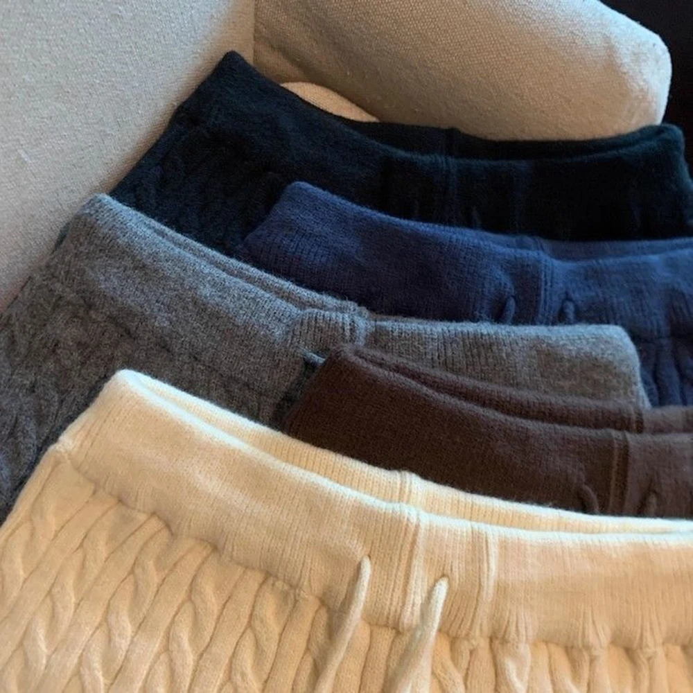 Neue Damen-Strickshorts, vielseitige Strickshorts, lockere, weit geschnittene, lässige Minishorts für Damen – Detail 3