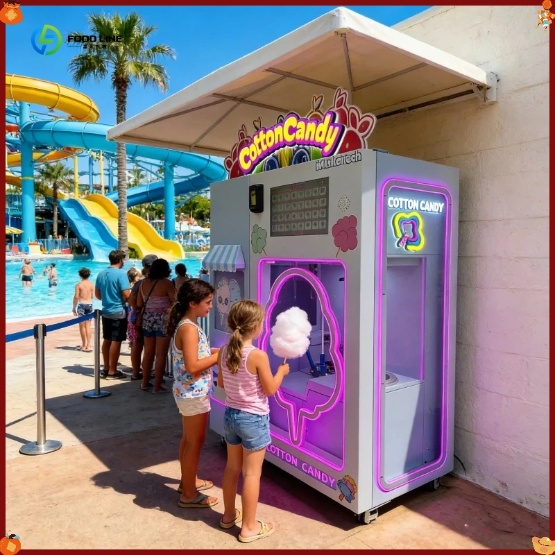 Double Cabinet Cotton Candy Vending Machine with Extended Networking Support System FL Customized