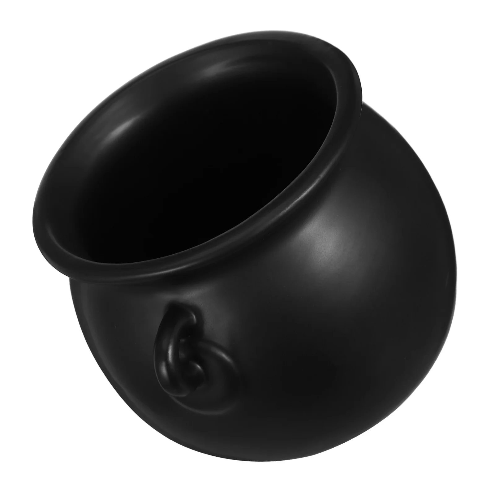

Spooky Halloween Witch Cauldron Ceramic Candy Bowl Decorative Snack Serving Dish for Parties Cookies Treats Black Cauldron