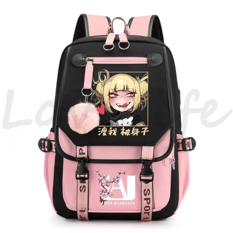 Mochila de Anime Boku no Hero Academia Toga Himiko, mochila Kawaii para niñas, mochila de viaje impermeable, mochila escolar de alta calidad para mujeres