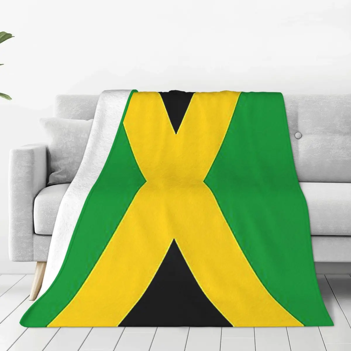 Flag Of Jamaica Jamaican Flag Blanket Soft Warm Flannel Throw Blanket Bedding for Bed Living room Picnic Travel Home Sofa