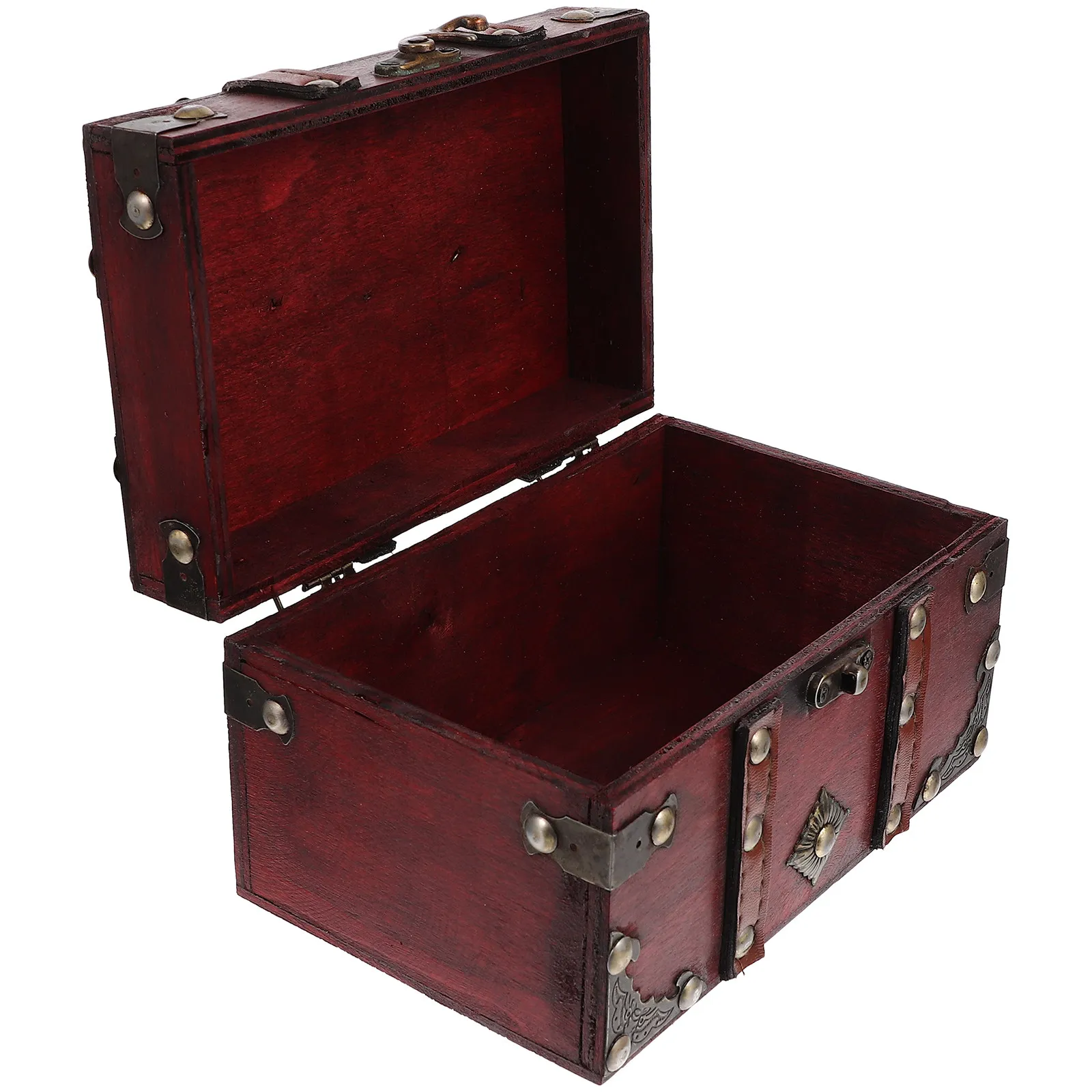 

Vintage Jewelry Box Wooden Retro Storage Case with Buckle Closure for Jewelry Rings Earrings Bracelets Trinkets Sundries
