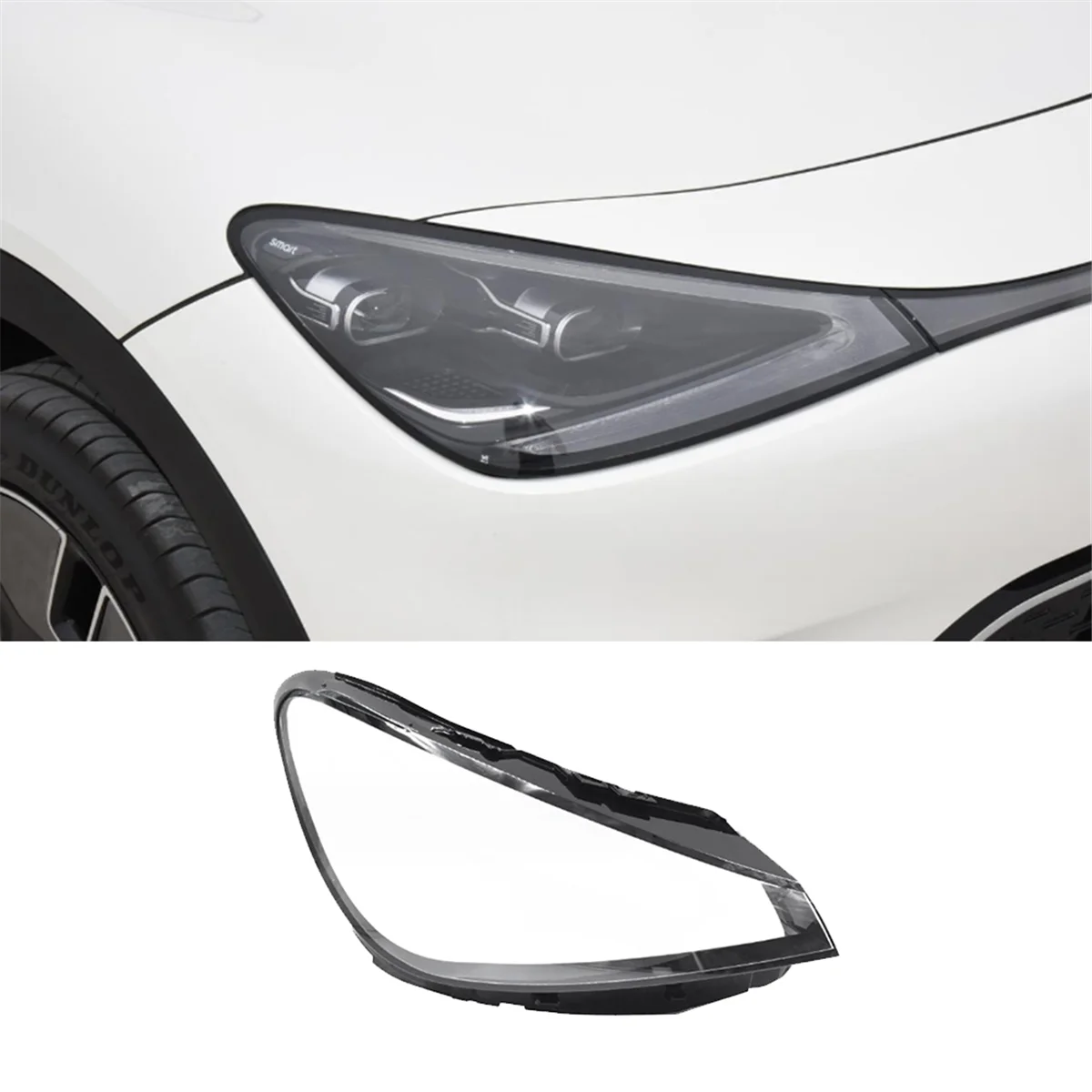 Car Headlight Shell Lamp Shade Transparent Lens Cover Headlight Cover for - Smart W453 W451 2020-2021 Right