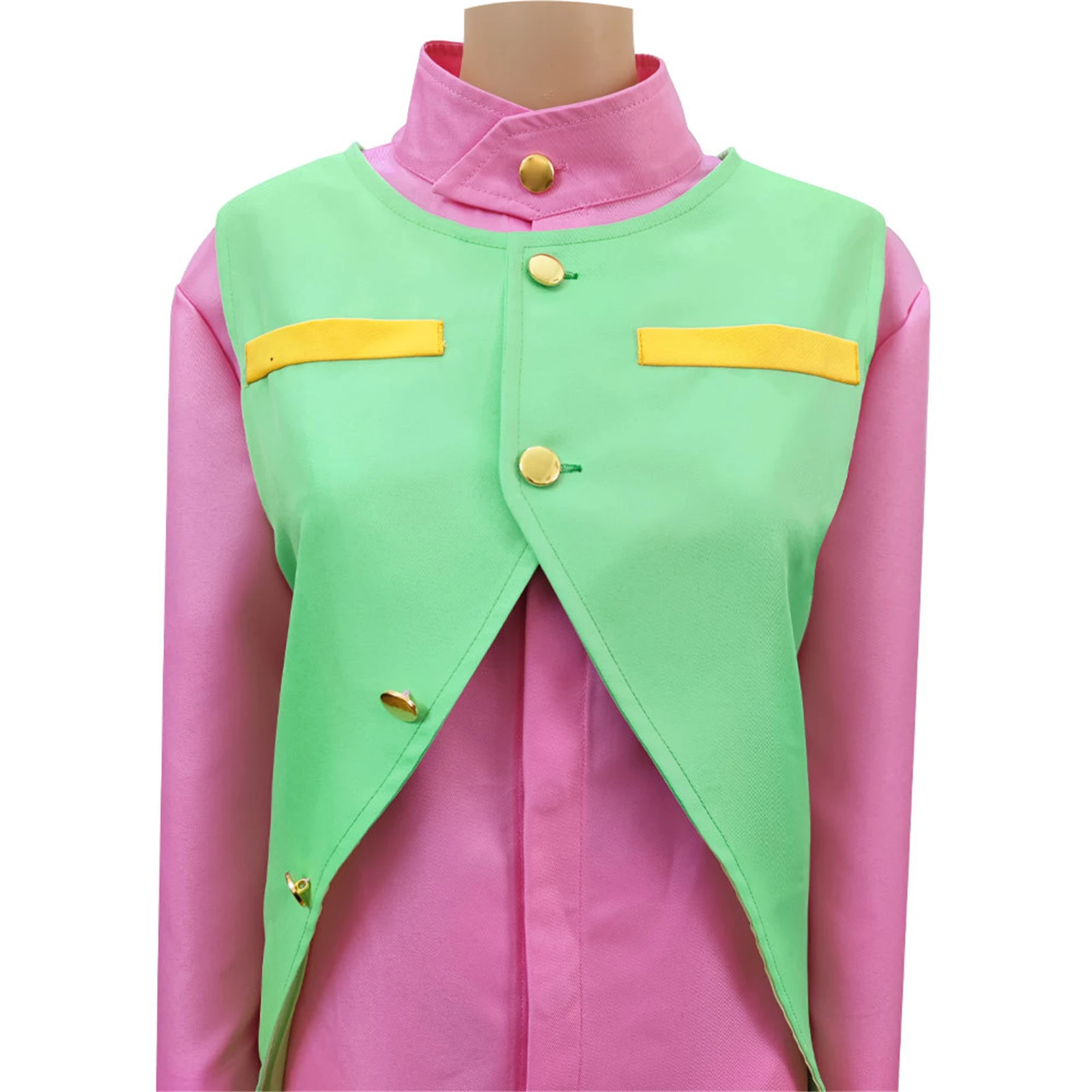 Unisex Anime JoJo Rohan Kishibe Cosplay Costumes Pink Outfit Halloween Christmas Uniform Suit for Men Women