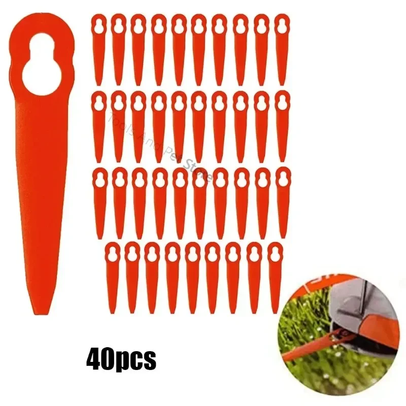 

40Pcs Grass Trimmer Plastic Blades Lawn Mower Brush Cutter Head Blade For STIHL FSA 45 Cordless Grass Strimmer