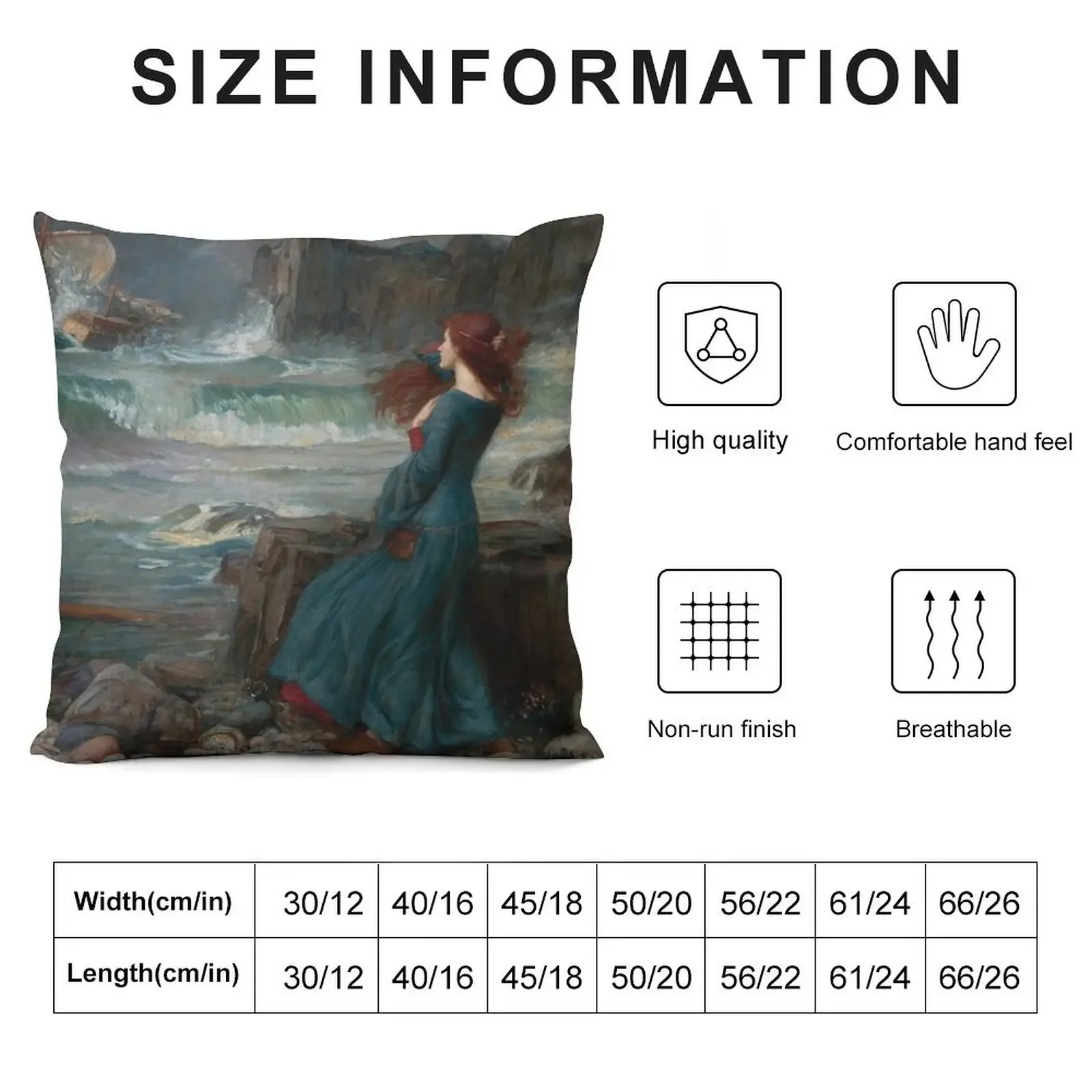 John William Waterhouse - Miranda Throw Pillow pillows decor home christmas pillow case Sofa Cushions Anime pillow