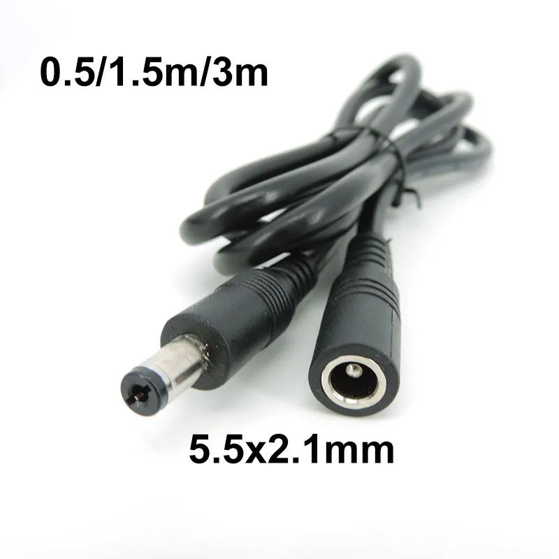 Connecteur d'extension d'alimentation DC mâle à 600, câble adaptateur pour caméra à bande LED 5.5X2.1 2.5mm 12v 18awg h