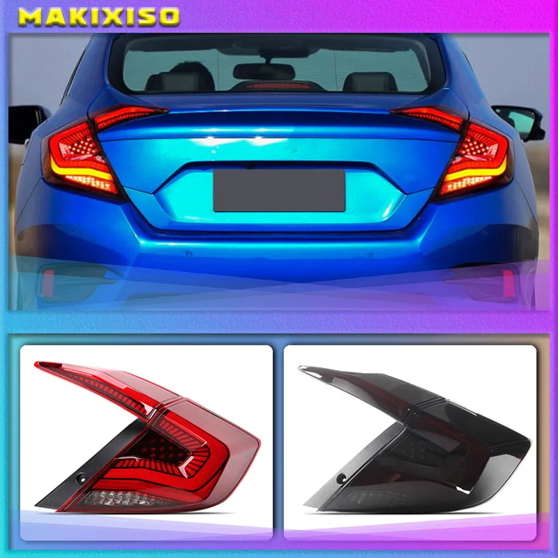 

For Honda Civic Hatchback 2016-2019 Multi-function LED Rear Bumper Light Rear Fog Lamp Auto Bulb Brake Light Reflector