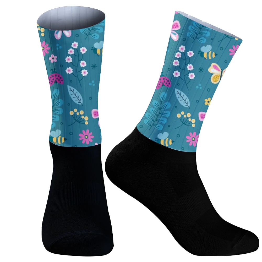 Chaussettes de sport hip-hop pour hommes et femmes, chaussettes de cyclisme, chaussettes de vélo, chaussettes de basket-ball, chaussettes de course, mode de rue, chaussettes de patinage à roulettes