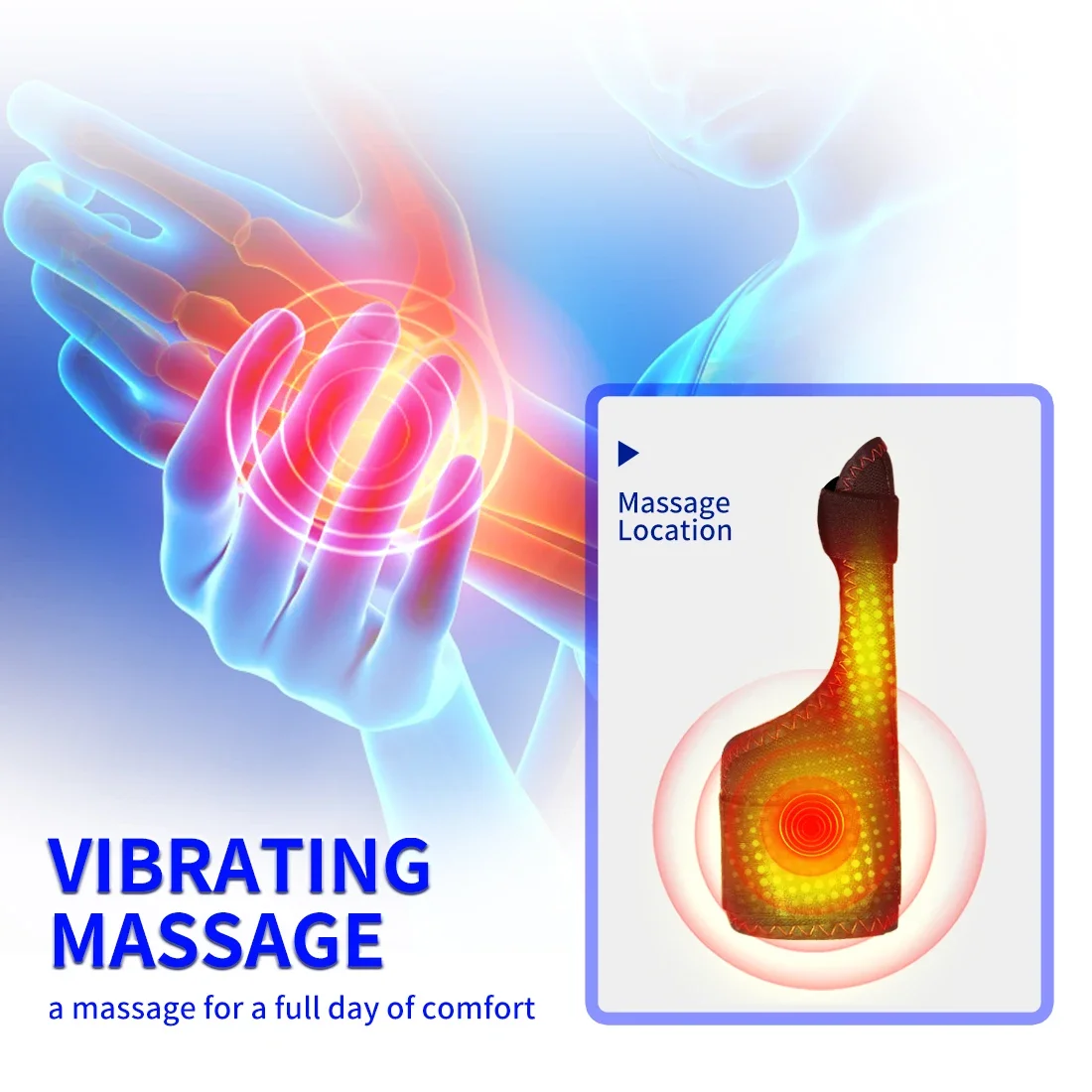 Electric Finger Brace 3 Gears Heat Vibration Kneading Arthritis Carpal Tunnel Relief USB-Powered Portable Rapid Fever