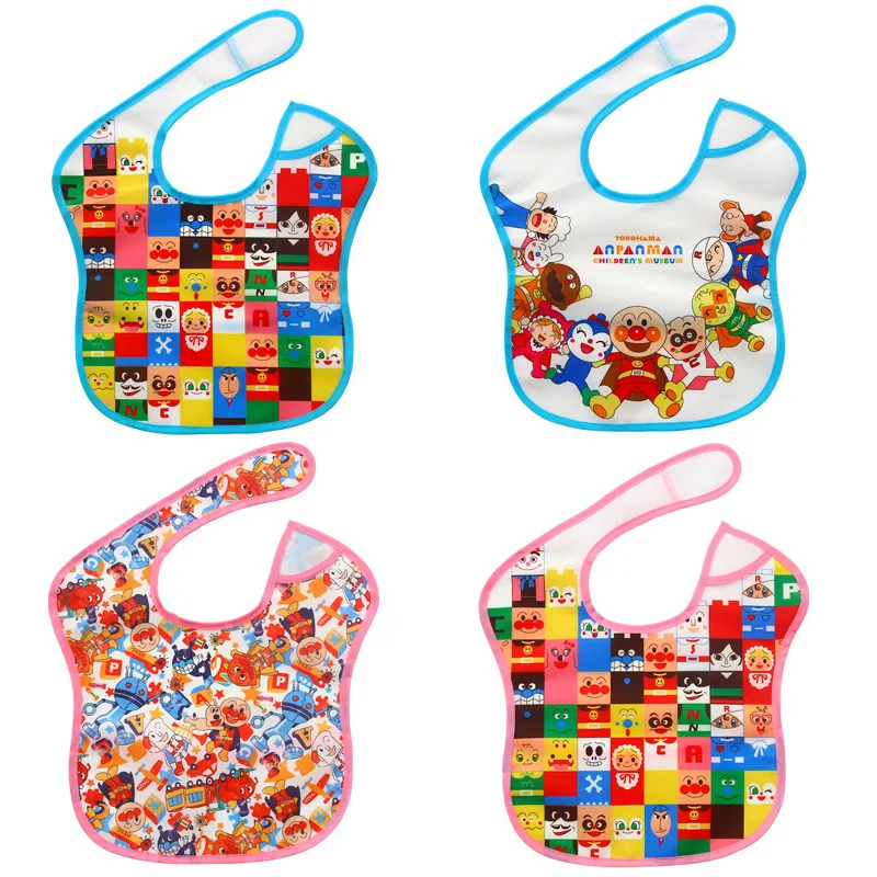 2ชิ้นผ้าขนหนู Anpanman Bab Bab Bib นุ่มสามารถซักได้ขนาดใหญ่ผ้าผ้ากันเปื้อนสำหรับรับประทานอาหารลายกันสกปรกให้อาหารเด็กทารกอาหารถุงข้าว