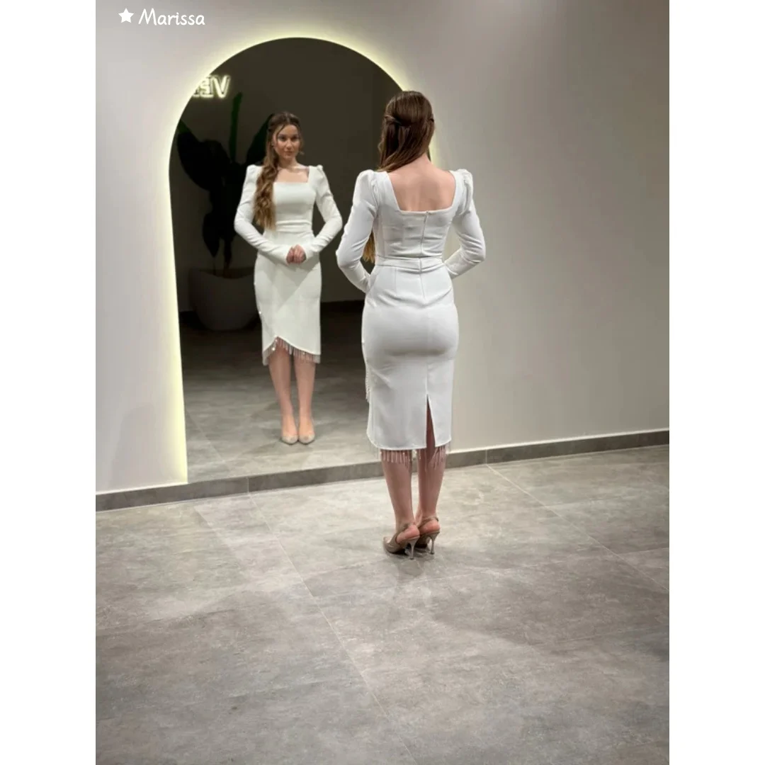 Marissa vestidos elegantes rabo de peixe na altura do joelho saia vestido de baile feminino 2025 vestidos feitos sob encomenda para eventos especiais cetim brilhante longo