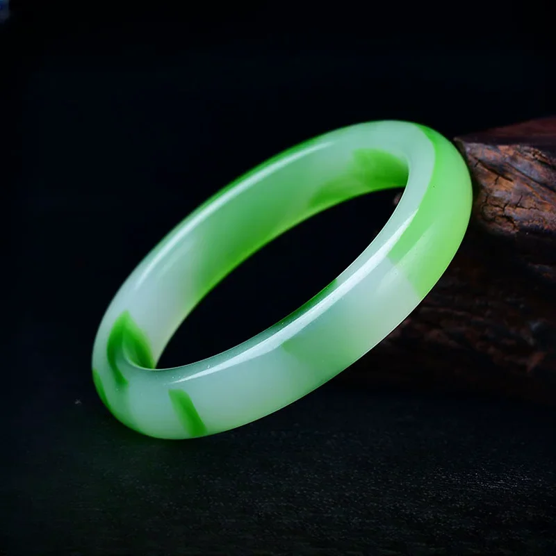 Floating green bracelet, floating green flower bracelet on a white background