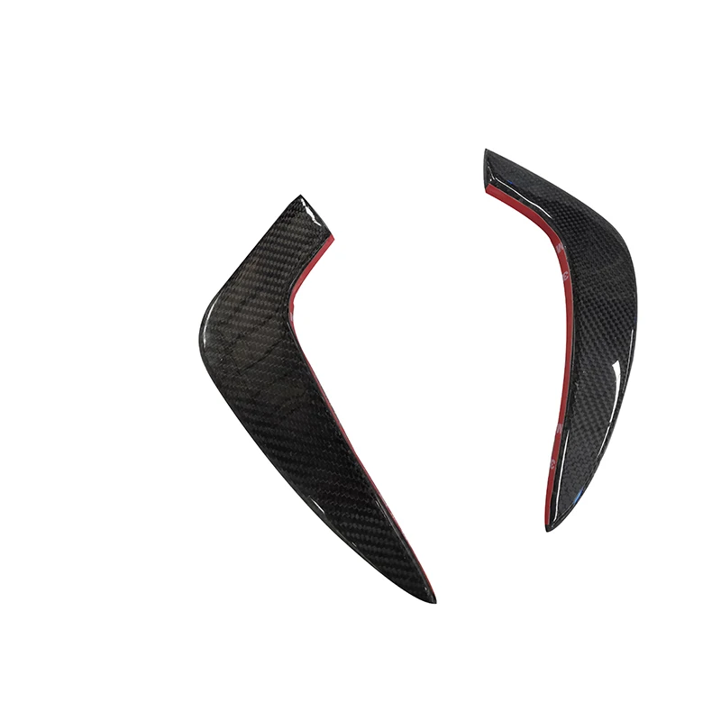 2 Piece Real Carbon Fiber Front Bumper Canard for Audi RS3 Front Bumper Lip Fin Splitter Spoiler Canard BodyKit FRP