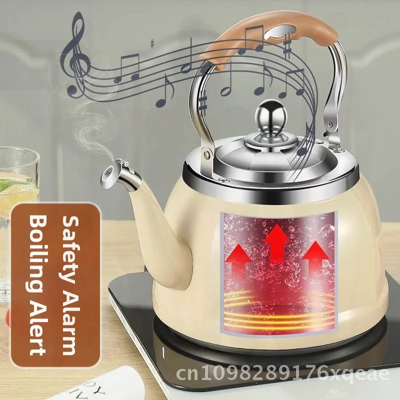 

Large Capacity 304 Stainless Steel Kettle for Household Use - Electric & Gas Compatible Whistle Boiling Kettle for Stove