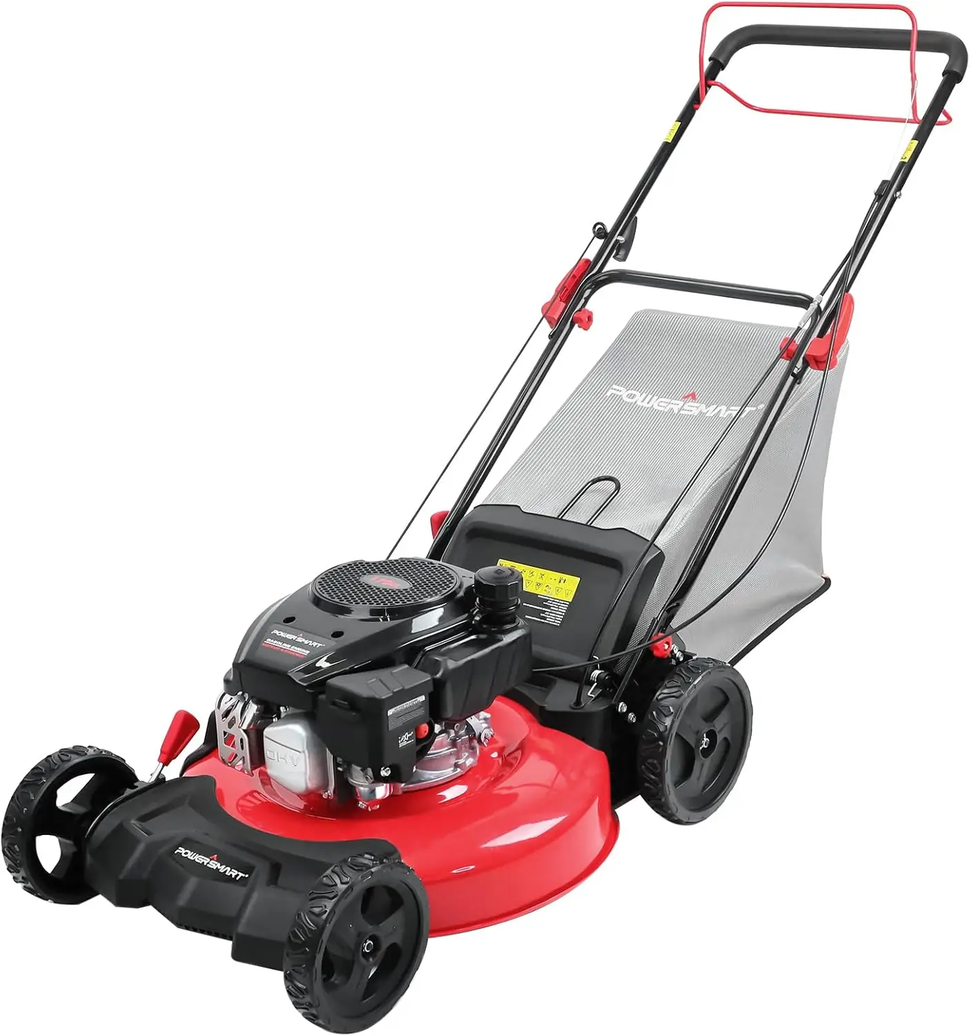 Self Propelled Gas Lawn Mower, 21-Inch 170cc OHV Engine RWD Single-Speed 3-in-1 with Bagging 2024 Version