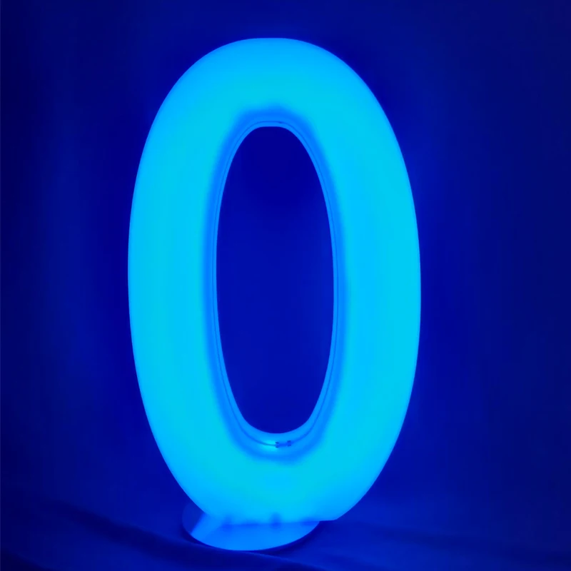 Пластиковый номер Zero со светодиодной подсветкой, перезаряжаемая лампа с номером для украшения, фестивальные вечерние украшения своими руками, Riq-0
