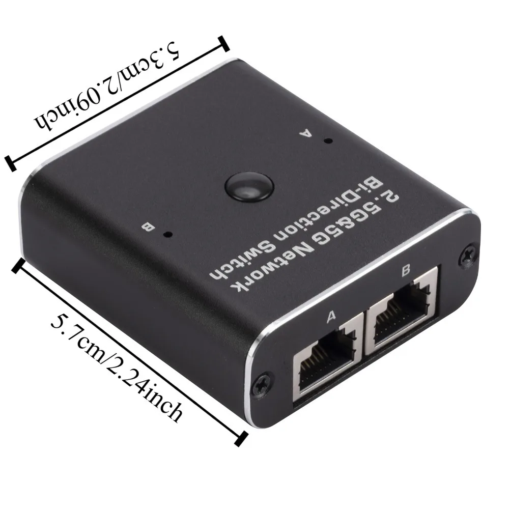 2.5G & 5G RJ45 الفاصل 1 في 2 خارج ثنائي الاتجاه الجلاد 2.5 جيجابت محول الشبكة كابل إيثرنت شارر 1X2 2 in1 خارج الخائن