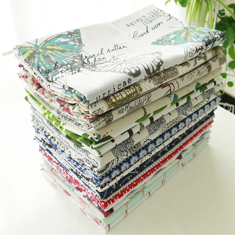 

Ткань из хлопка и льна ручной работы с разнообразными узорами для диванов, штор, фоновых покрытий, DIY декора для дома, материал для губчатых подушек