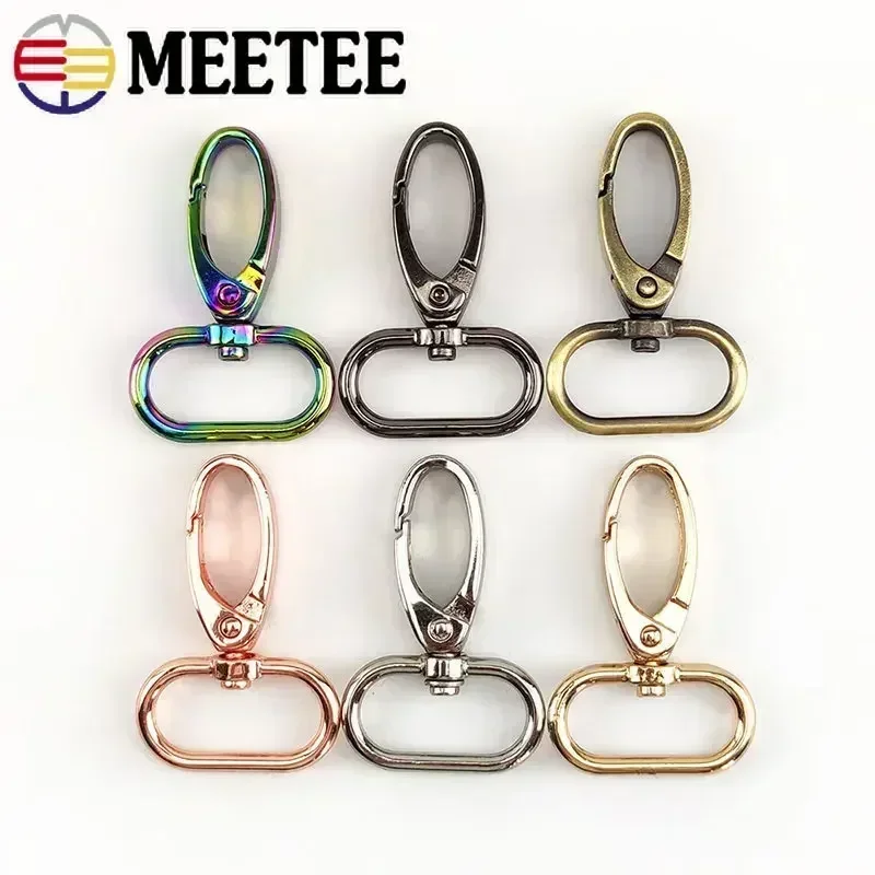 50Pcs Metal Strap Buckles Swivel Lobster Clasp Bag Webbing Belt Snap Hooks Handbag Carabiner Hangers DIY KeyChain Accessories