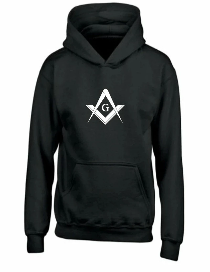 

2025 Autumn Winter Mason White Logo Square Compass Illuminate Black Hoodie High-end Luxury Is for Both Men and Women Top Y2k