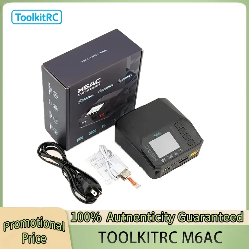 

Toolkitrc M6AC 300W 15A 1S-16S Multi functional Intelligent Balanced Charger RC Model Aircraft