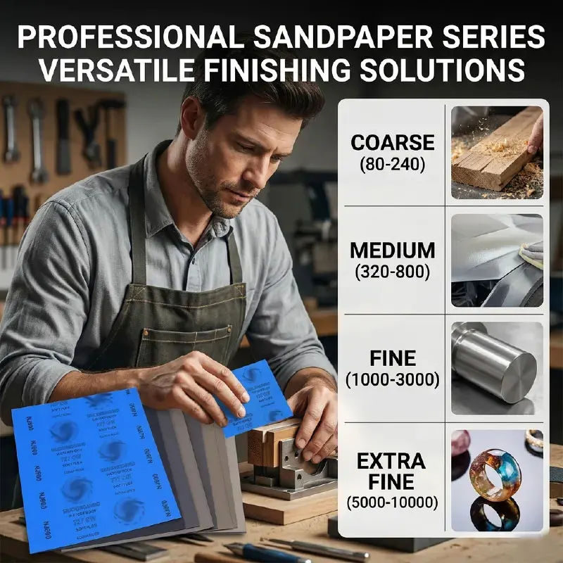 

2 Pcs Wet And Dry Polishing Sanding Wet/dry Abrasive Sandpaper Paper Sheets Surface Finishing Made60-20000 Grit SandPapers