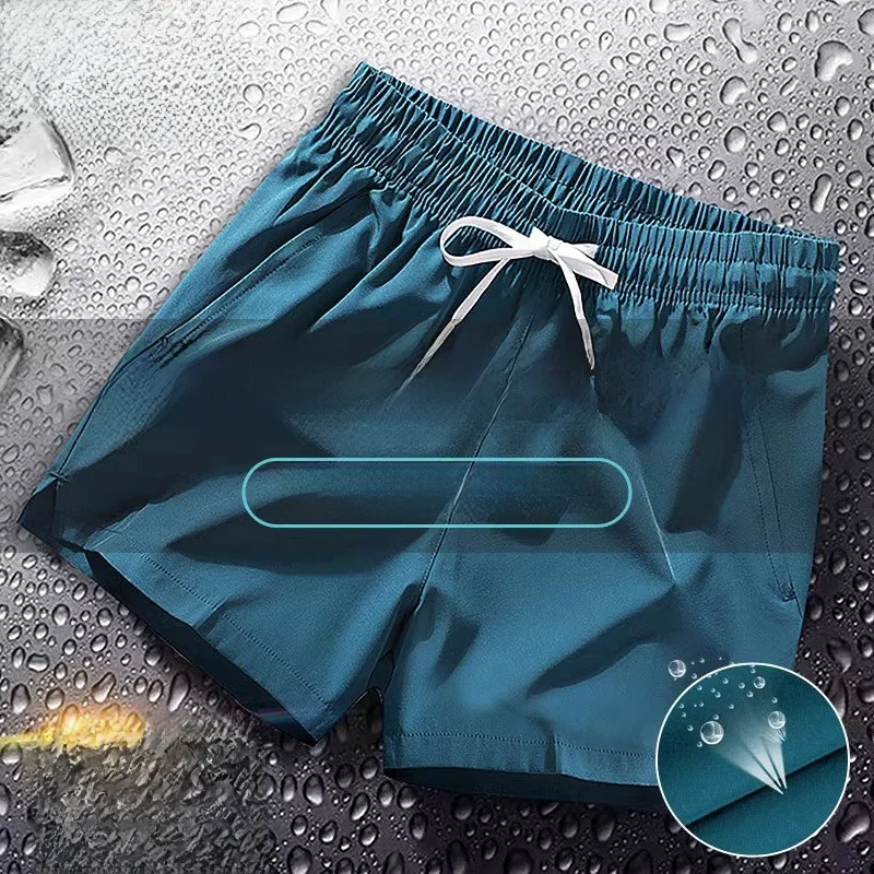 

Men's Summer Ice Silk Qui Dry Sports orts Breathable Fitn Running Straight Leg Pants Casual Loose Fit Youth Sle