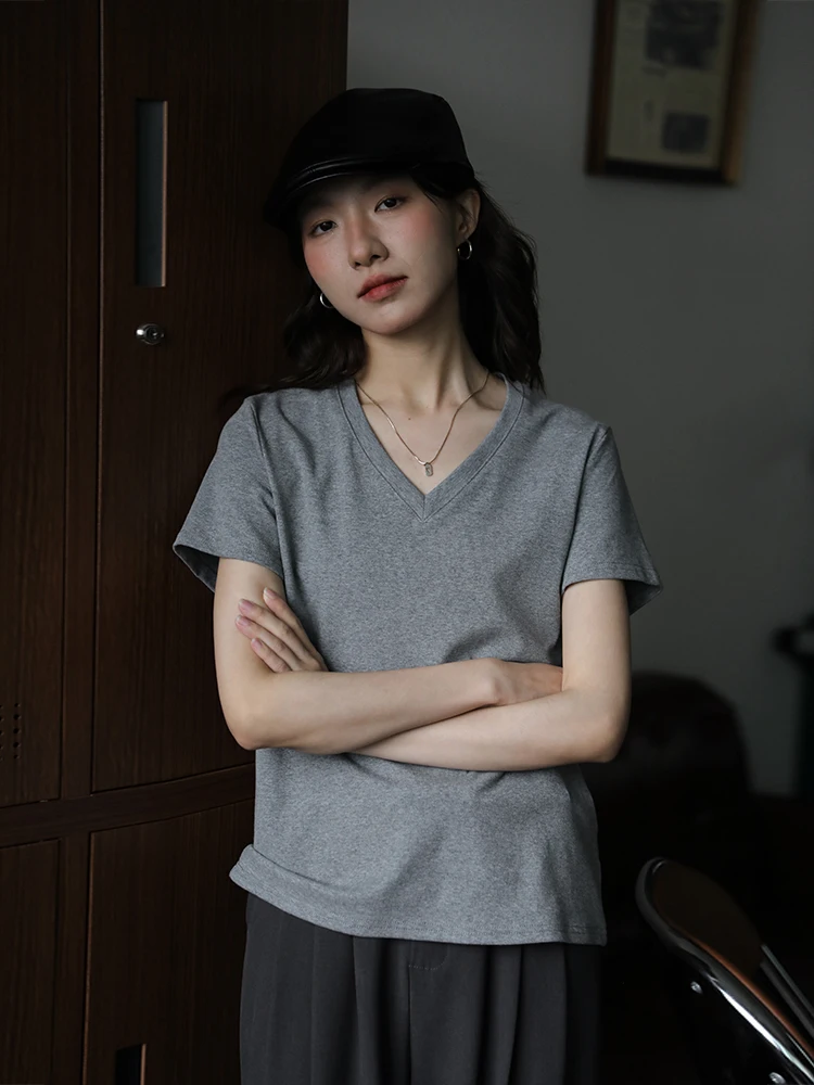 

Повседневная универсальная цветная футболка для похудения ort Sve V-Ne с глубокими глазами, женский летний дышащий топ