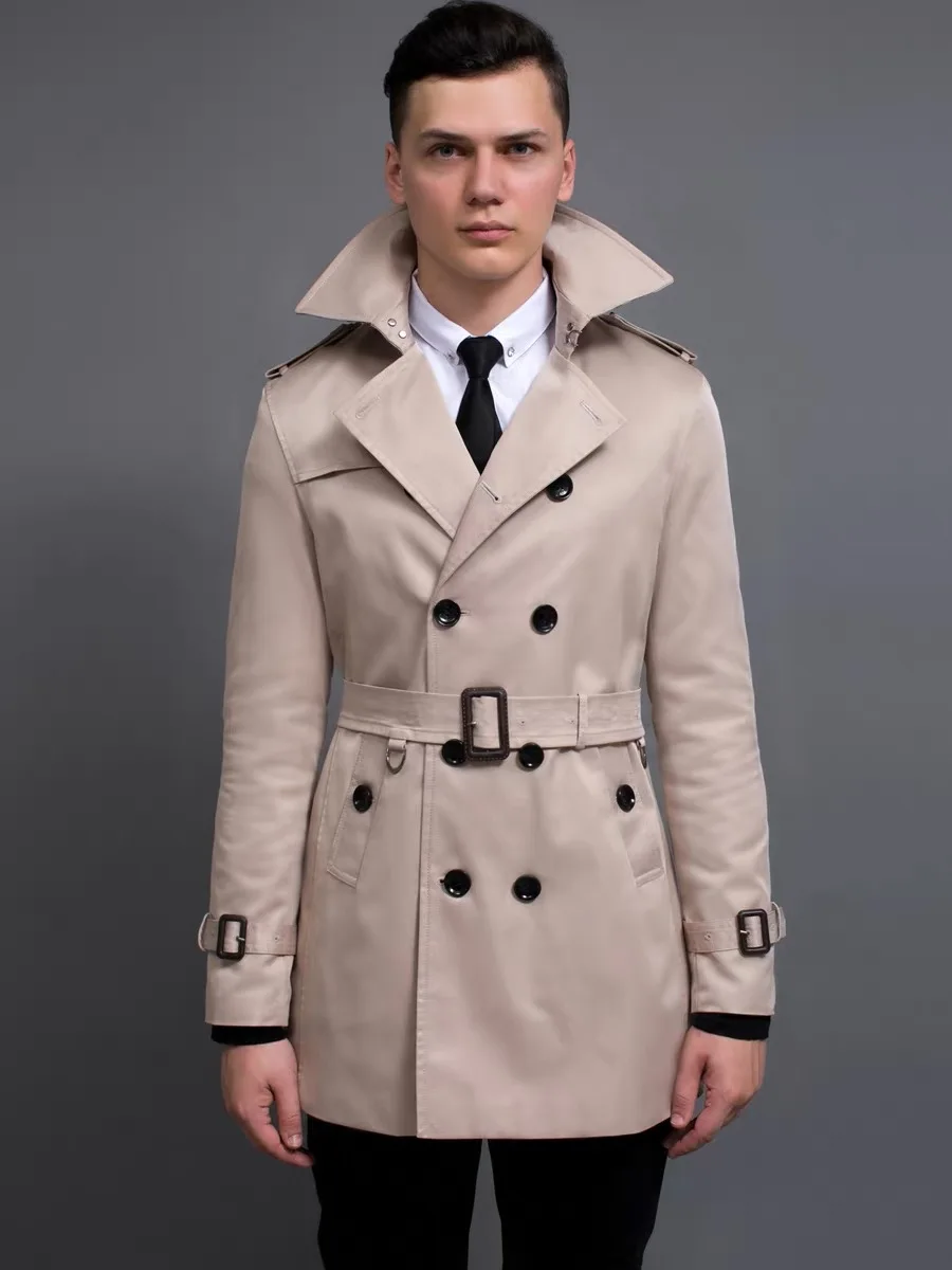 CHAOJUE 新メンズトレンチコートイングランド品質ベージュトレンチコートプラスサイズ 6XL メンズトレンチコート男性スリムフィットジャケットギフト用