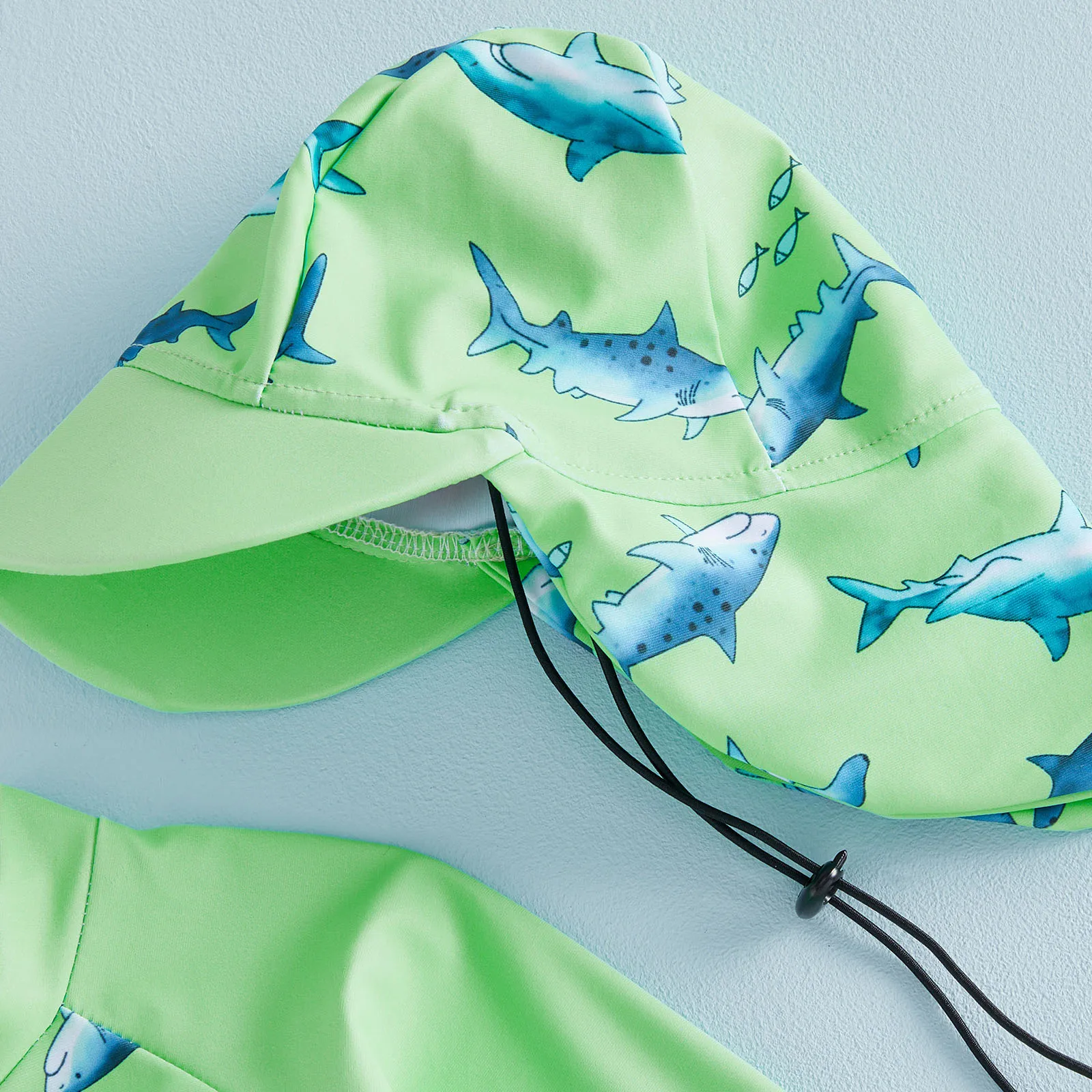 3-Piece Shark Print Toddler Boys Swimsuit Set 4