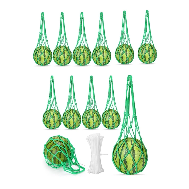 12 Pcs Watermelon Net Melon Hammock Melon Cradle Plant And Garden Supports Pumpkin Support Hanging Bag Protects