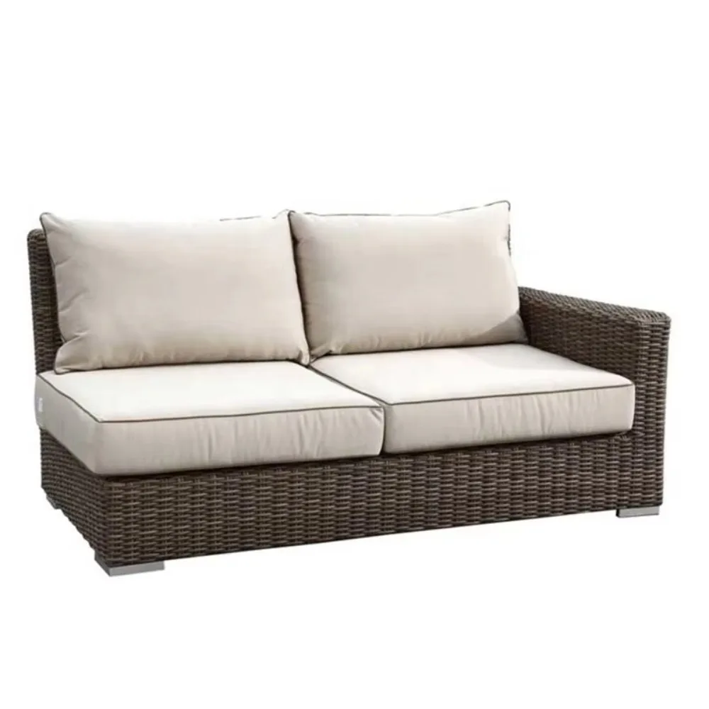 Modern Outdoor PE Rattan Furniture Set Wood Coffee Table & Balcony Living Room Sofas Patio Villa Courtyard Hotel Leisure Garden image 6