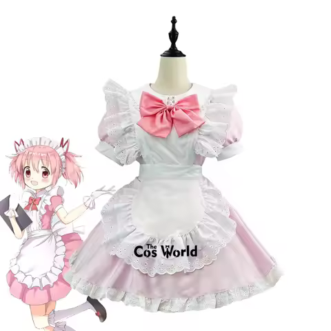Japanese Puella Magi Madoka Magica Lolita Kaname Akemi Homura Madoka Apron Maid Dress Uniform Outfits Anime Cosplay Costume
