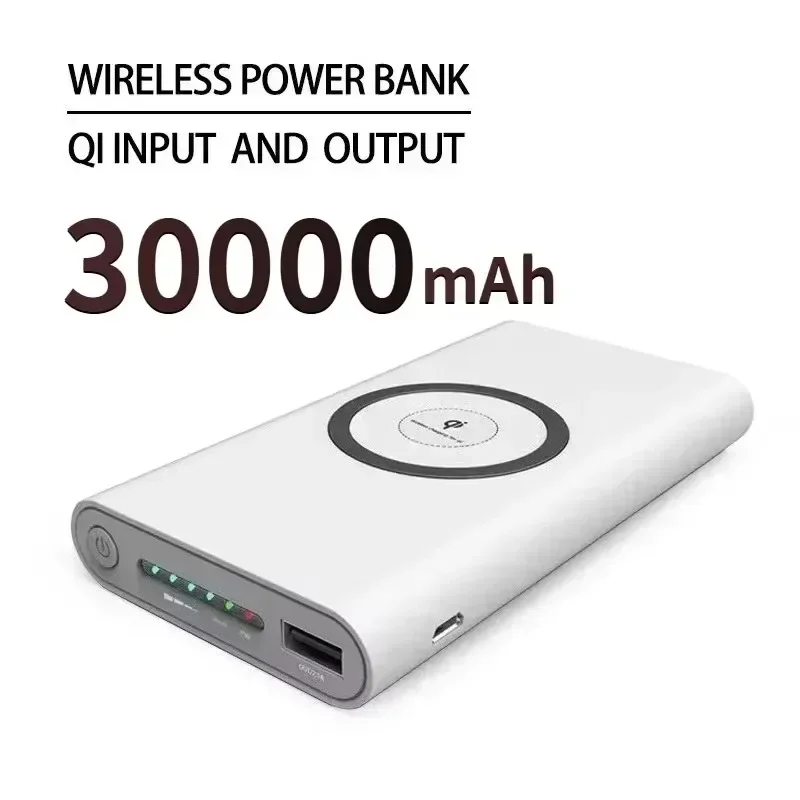 

Two-Way Wireless Power Bank, Fast Charging Powerbank, Portable Charger, Type-C External Battery for iPhone, 30000mAh