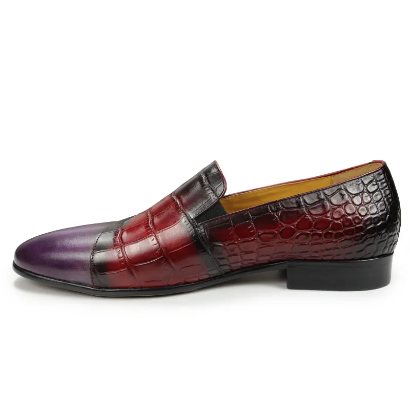 Mocassini da guida da uomo Scarpe Slip on Penny Calzature Casual Penny Scarpe Primavera/estate Elgant Rosso Viola Scarpe miste da uomo