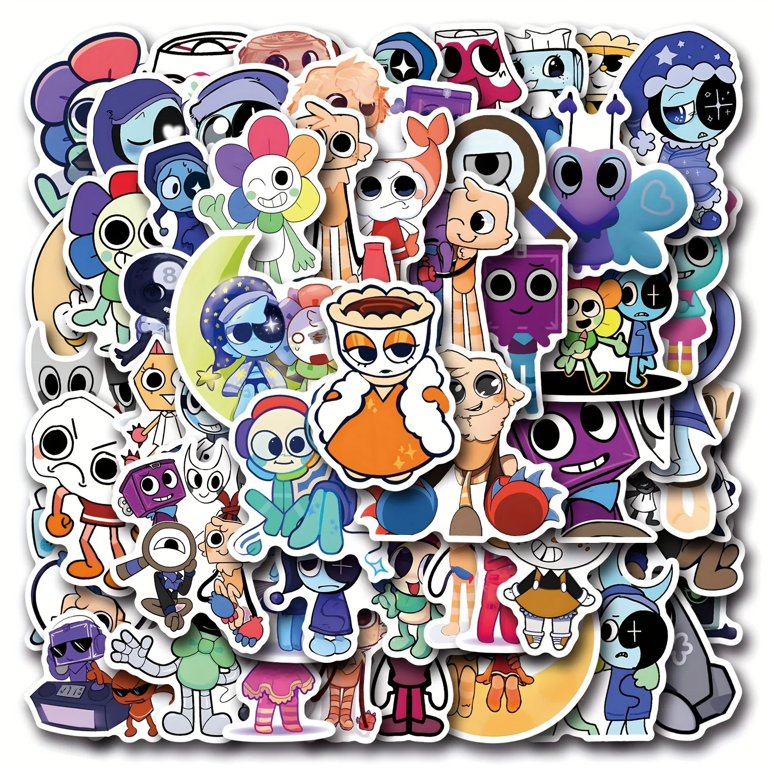 

54PCS Funny Dandys World Cartoon Stickers DIY Decoration Waterproof Skateboard Notebook Luggage Laptop Phone Fridge Decals